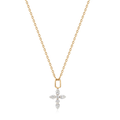 Goth Cross Lab Diamond Necklace