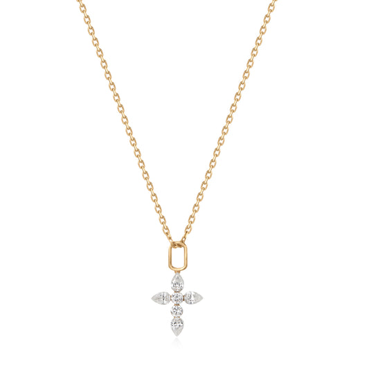 Goth Cross Lab Diamond Necklace