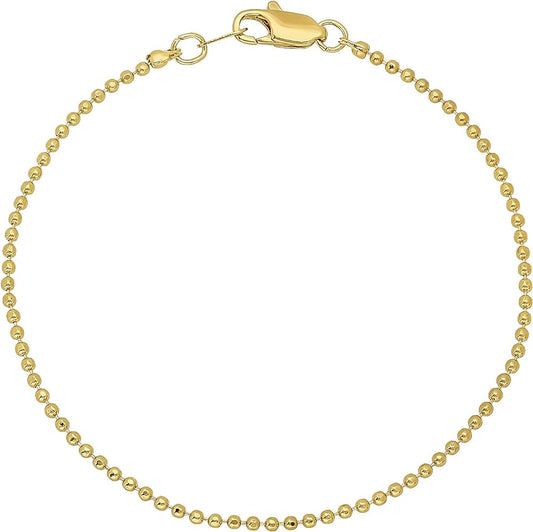 Tiny Bead Chain Gold Bracelet