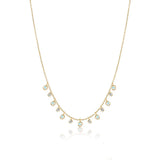White Opal Diamond Gold Layering Necklace